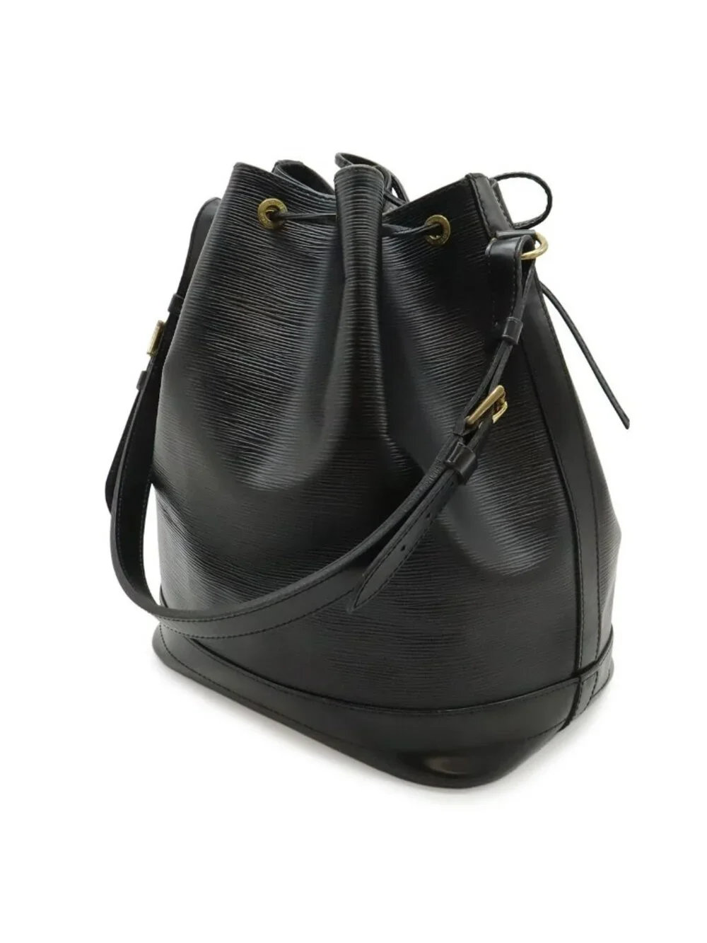 Louis Vuitton Epi Noe Shoulder Bag Drawstring Noir Black Gold